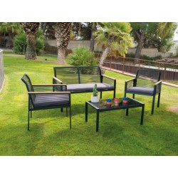 CONJUNTO ACERO Y MIMBRE DE...