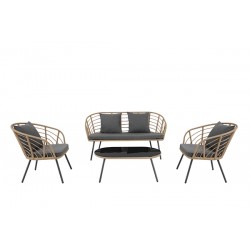 CONJUNTO RATÁN Y ACERO NIGER