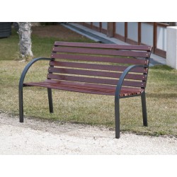 BANCO JARDIN MADERA Y METAL