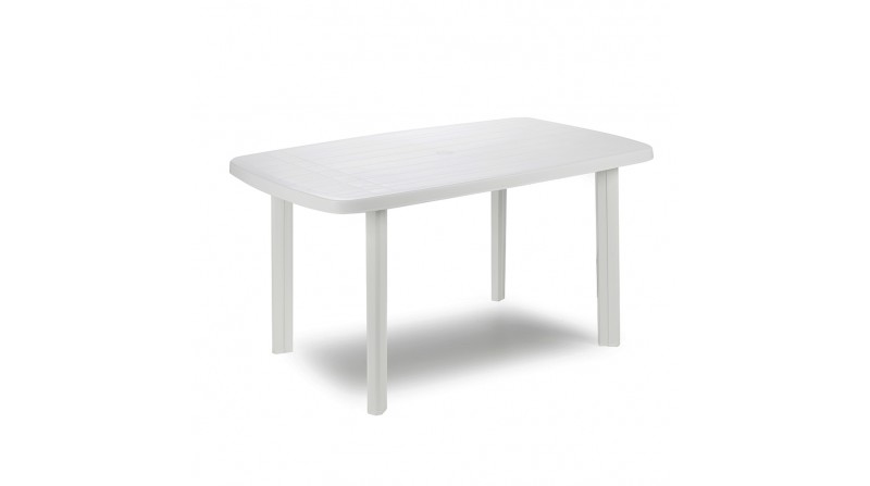 Mesa ovalada para exterior. color: blanco 72x137x85cm ipae progarden