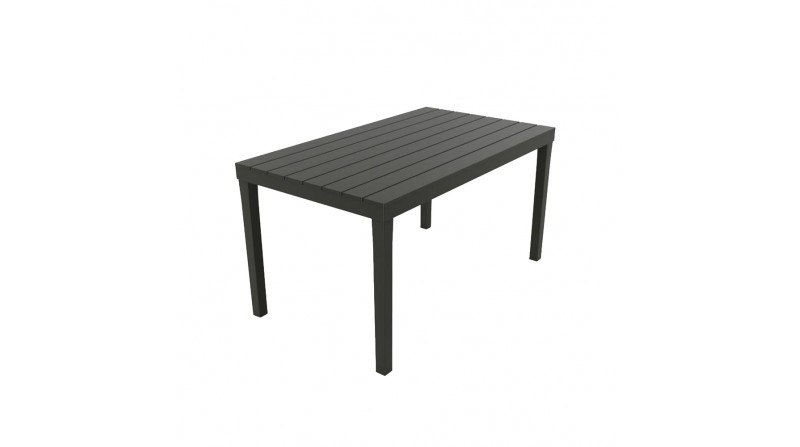 Mesa rectangular para exterior. color: negro 72x138x78cm ipae progarden
