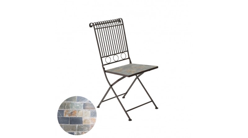 Silla metálica/mosaico color: marron 39x39x90cm modelo stuttgart para exterior