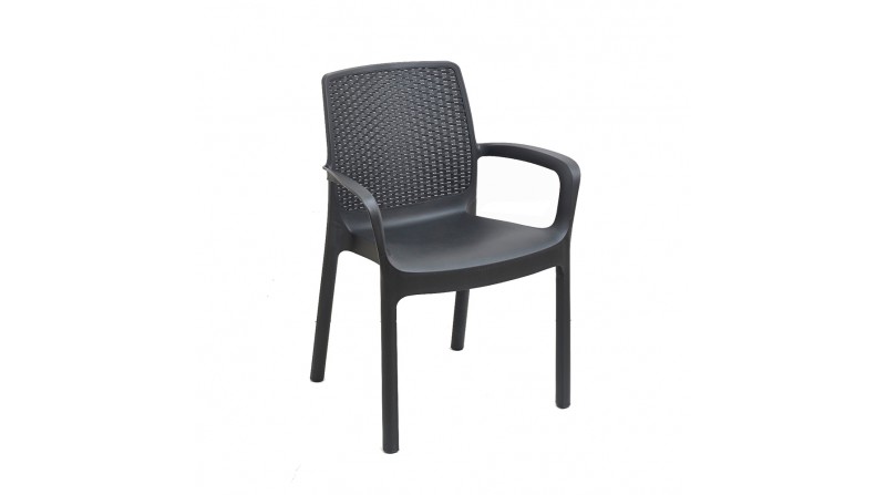 Butaca apilable imitacion rattan. color: antracita 61x54x82cm modelo: regina progarden