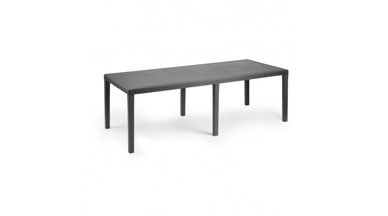 Mesa extensible para exterior de polipropileno. color: antracita 72x150/220x90cm ipae progarden