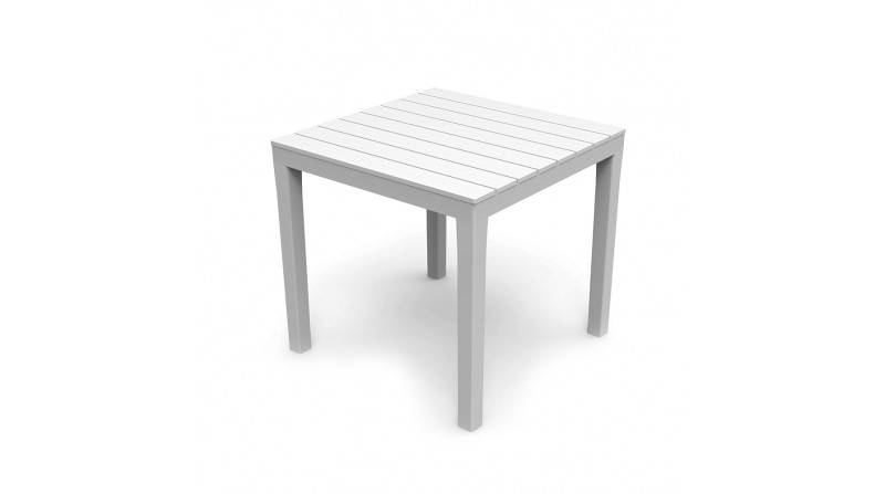Mesa cuadrada de jardin color: blanco 78x78x72cm modelo: bali ipae progarden