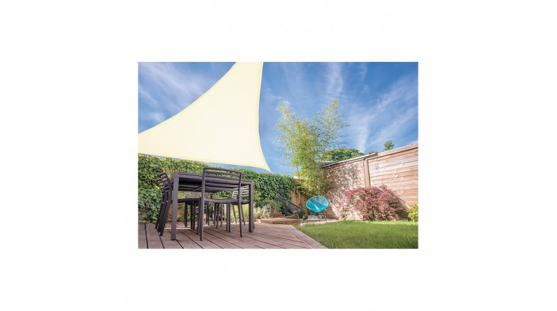 Toldo vela triangulo color: crema 3,6x3,6x3,6m ambiance