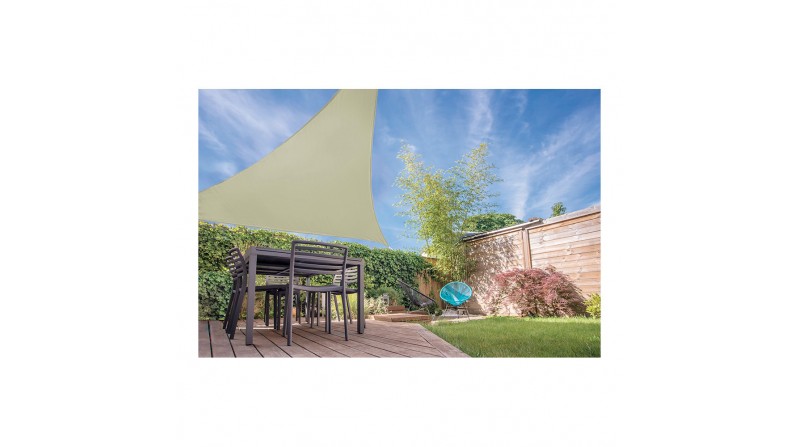 Toldo vela triangulo color: arena 3,6x3,6x3,6m ambiance