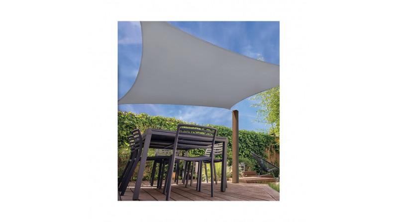 Toldo vela cuadrado color: gris claro 5x5m ambiance