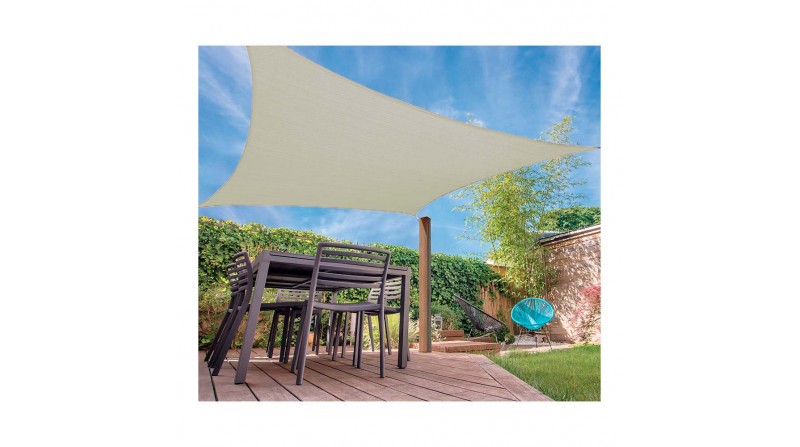 Toldo vela cuadrado color: arena 5x5m ambiance