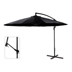 Parasol excentrico altura maxima 3m ø300cm color: negro