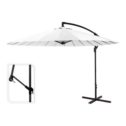 Parasol excentrico altura maxima 3m ø300cm color: blanco