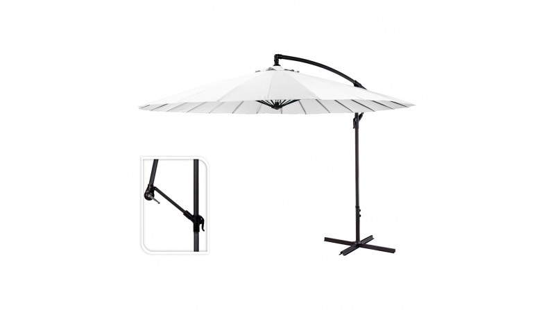 Parasol excentrico altura maxima 3m ø300cm color: blanco