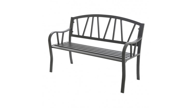 Banco de hierro color: antracita 123x53x86cm para exterior