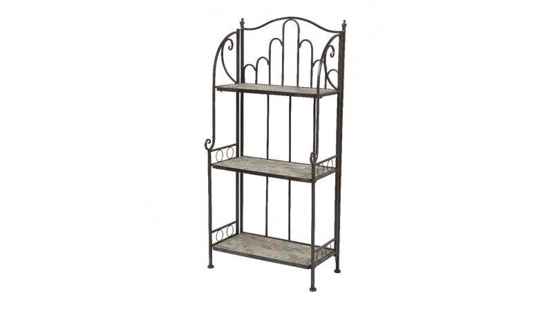 Estanteria metalica/mosaico color: marron 58x32x125cm modelo stuttgard para exterior