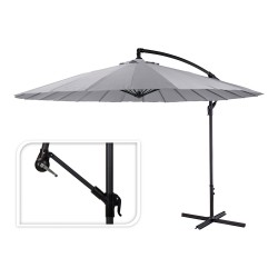 Parasol excentrico altura maxima 3m ø300cm color: gris claro