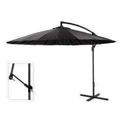 Parasol excentrico altura maxima 3m ø300cm color: gris oscuro