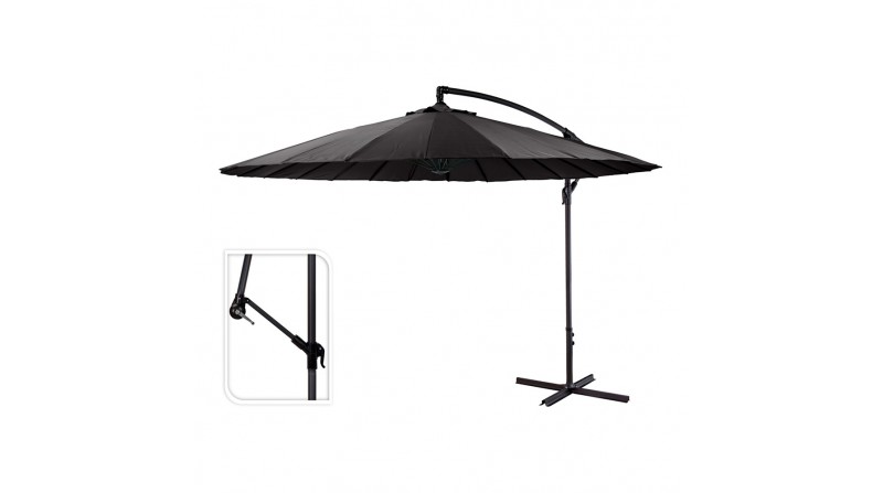 Parasol excentrico altura maxima 3m ø300cm color: gris oscuro