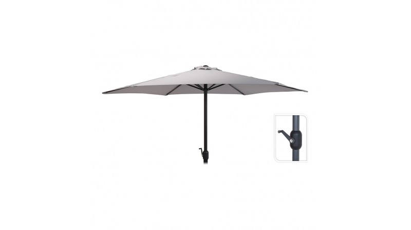 Parasol ø300cm altura maxima 248cm color: gris claro