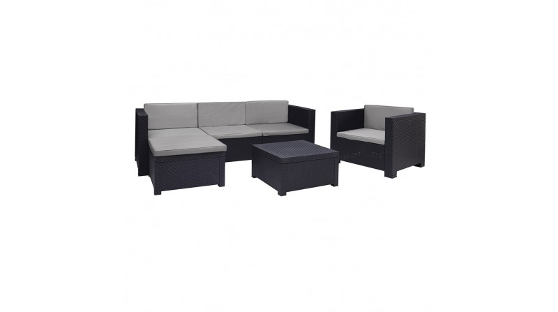 Conjunto jardin/terraza sofa+sillon+mesa manhattan grafito sp berner
