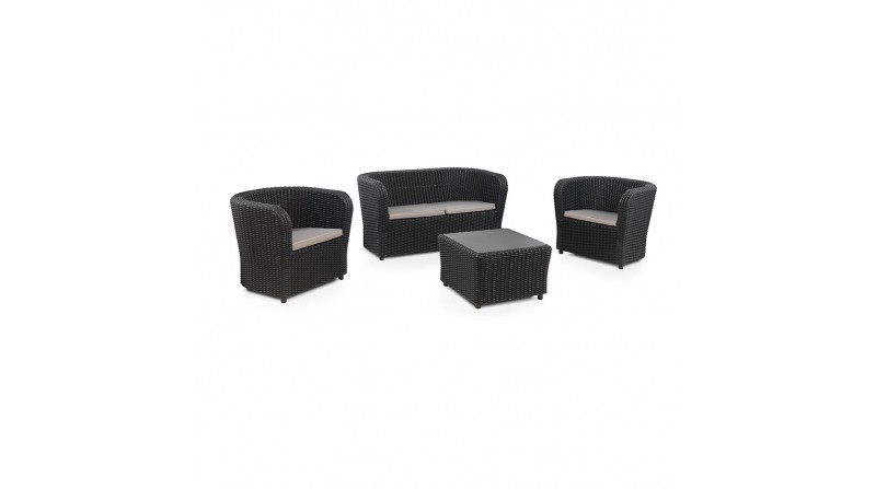 Conjunto jardin/terraza de 2 sillones+1 sofa+1 mesa sillones: 79,3x68,1x70,7cm sofa: 137x68,2x70,6cm mesa: 63x63x41cm nova c ...