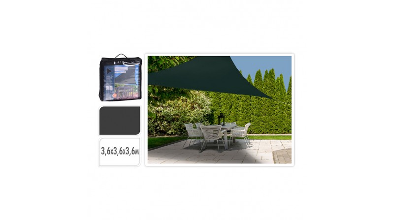 Toldo de tela triangular color: gris oscuro 360x360x360cm ambiance