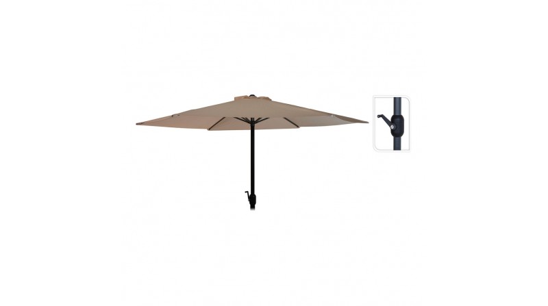 Parasol ø300cm altura 248cm. poste de aluminio con manivela color: taupe