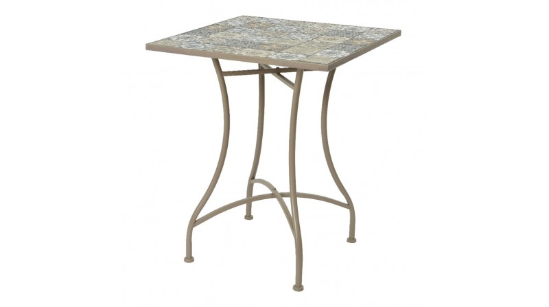 Mesa metalica/mosaico color: marron 58x58x72cm modelo bistro para exterior