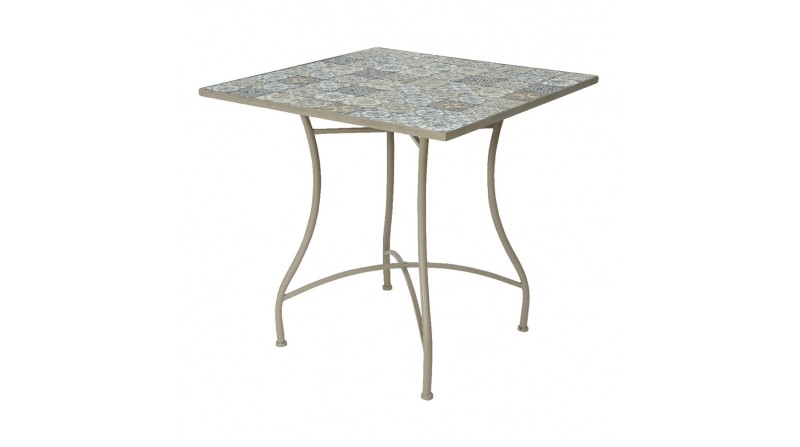 Mesa metalica/mosaico color: marron 78x78x77cm modelo bistro para exterior