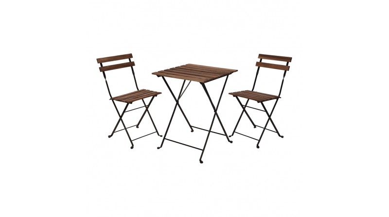 Set jardin mesa y dos sillas madera acacia