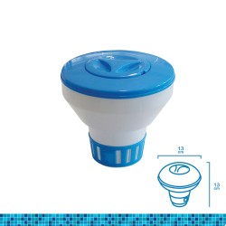 Dispensador de quimicos flotante (granulado o pastillas) pequeño ø13x13cm edm