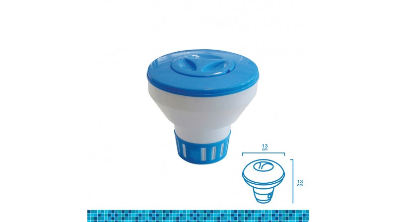 Dispensador de quimicos flotante (granulado o pastillas) pequeño ø13x13cm edm