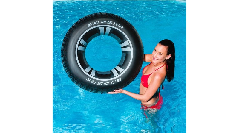 Flotador hinchable. modelo rueda. color negro ø91cm