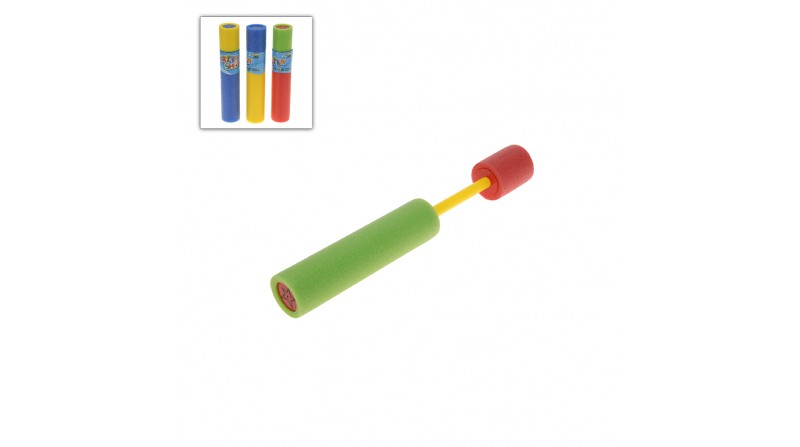 Pistola de agua de espuma ø5x26cm colores surtidos. euro/u