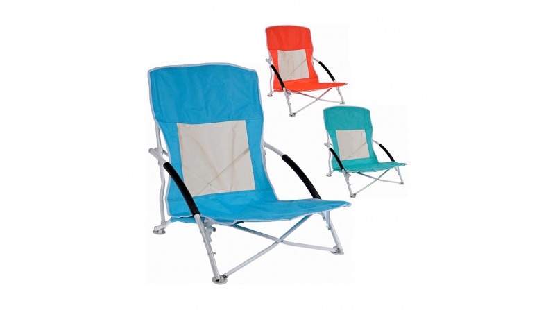 Silla de playa metalica plegable 60x55x64cm colores surtidos