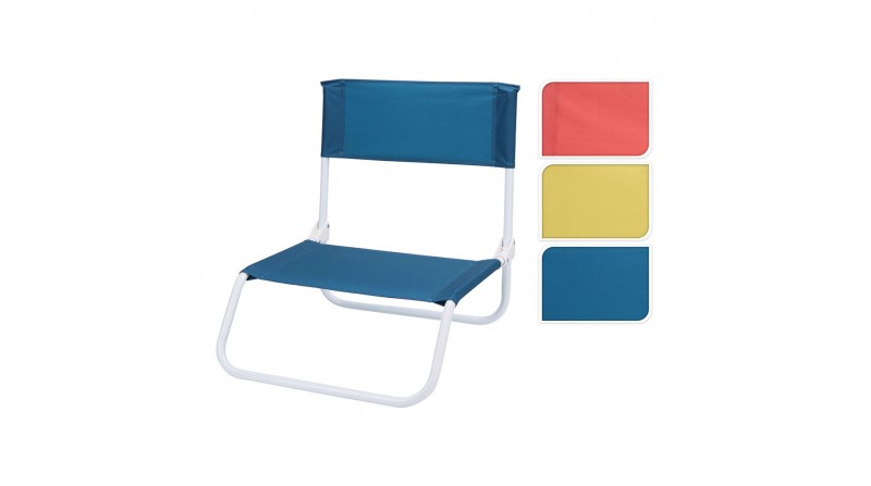Silla de playa metalica plegable 45x50x45cm colores surtidos