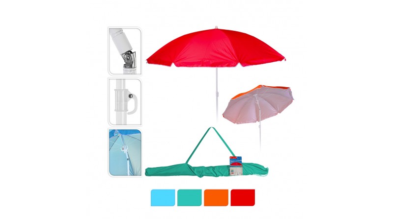 Sombrilla de playa ø160cm colores surtidos con funda