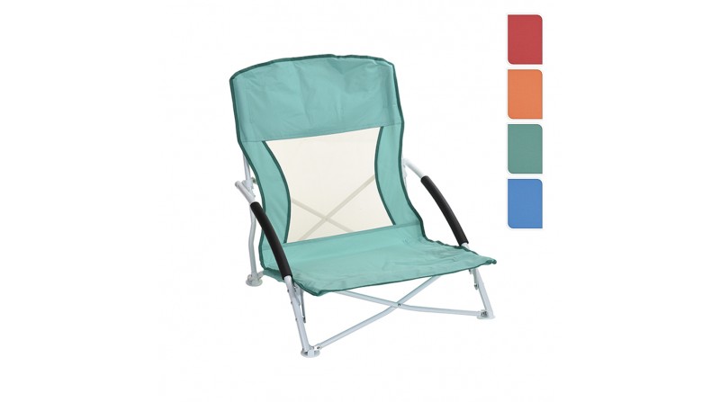 Silla de playa metalica plegable 50x40x65cm colores surtidos