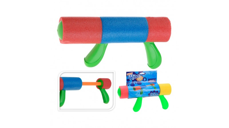 Pistola de agua de espuma 30cm con 2 asas. colores surtidos. euro/u