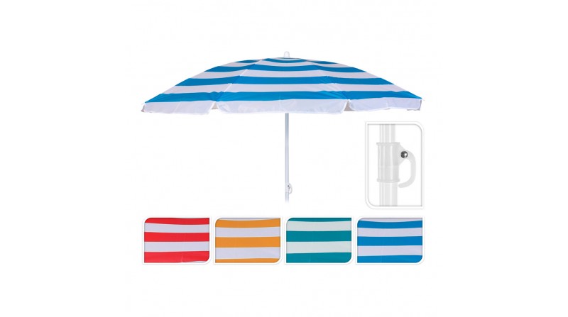 Sombrilla de playa ø142x180cm modelo mediterraneo. colores surtidos