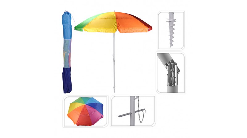 Sombrilla de playa multicolor articulada ø220cm