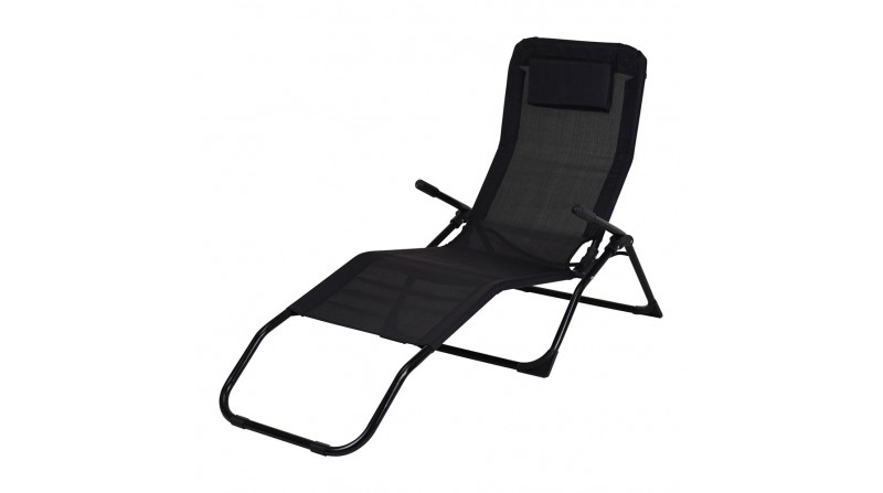 Tumbona plegable negra