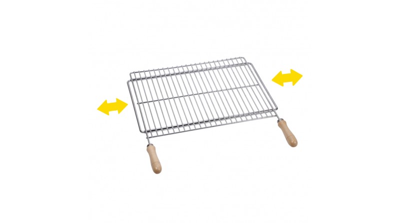 Parrilla barbacoa extensible 70x40cm acero zincado