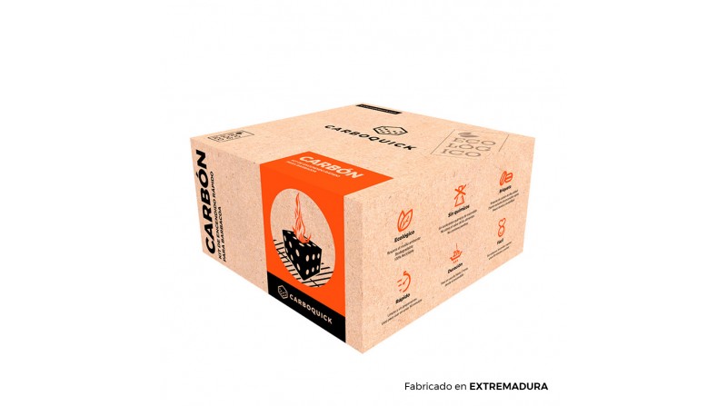 *ult.unidades* carboquick 1,6kg carbon para bbq 25x25x13cm