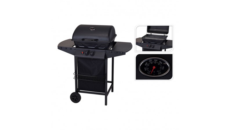 Barbacoa a gas 2 quemadores 100x55x97cm waggan
