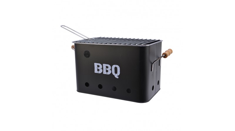 Barbacoa grill de color negro 21x32,5x21cm bbq
