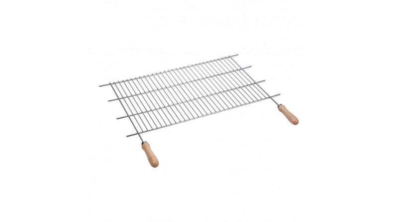 Parrilla barbacoa de zinc. 100x40cm asas de madera sauvic