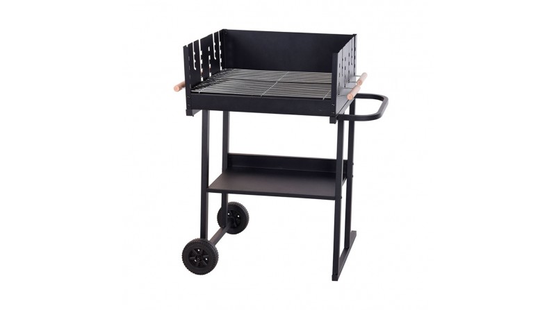 Barbacoa rectangular de hierro 60x46x93cm