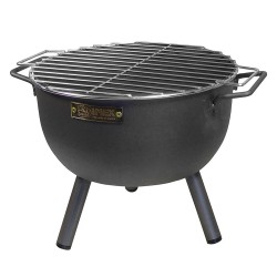 Barbacoa sobremesa redonda con parrilla zincada ø30x28cm imex el zorro