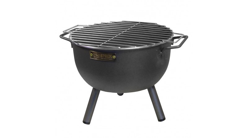 Barbacoa sobremesa redonda con parrilla zincada ø30x28cm imex el zorro