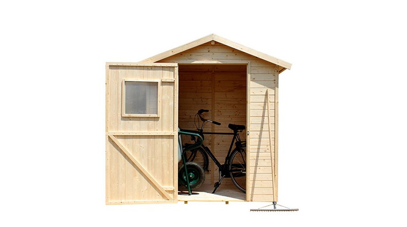 Cobertizo de madera para almacenaje en exterior